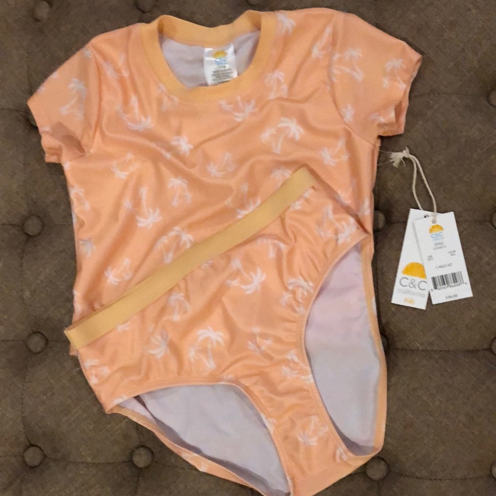 C&C California NWT Girls 2-piece Swimsuit, Size 10/12